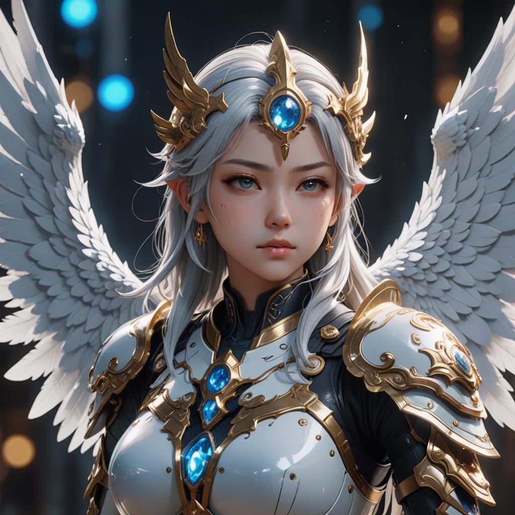 Apollyon, Winged Angelic Warrior in 3D Anime Style