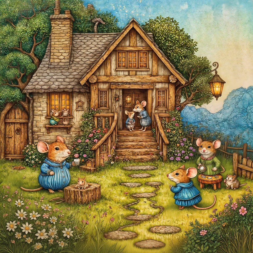 Cosy Rustic Cottage Home For Anthropomorphic Mice