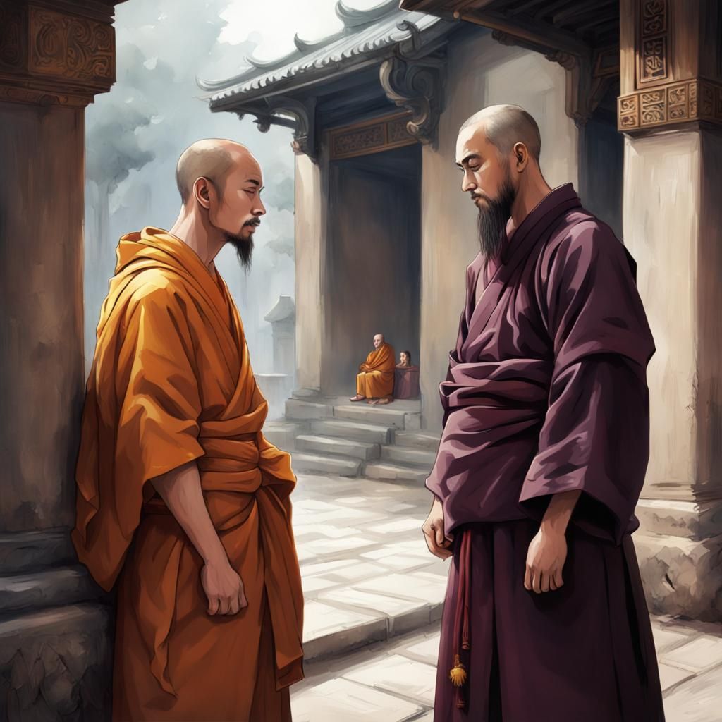 Monk and Disciple Illustration