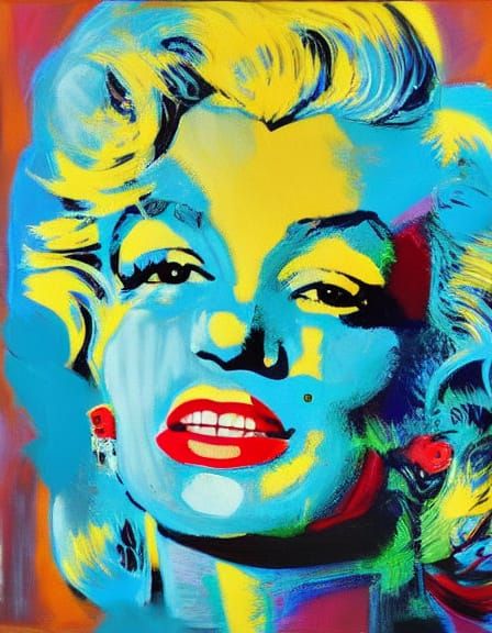 Sultry Pop Art Goddess in Vibrant Oil Colors