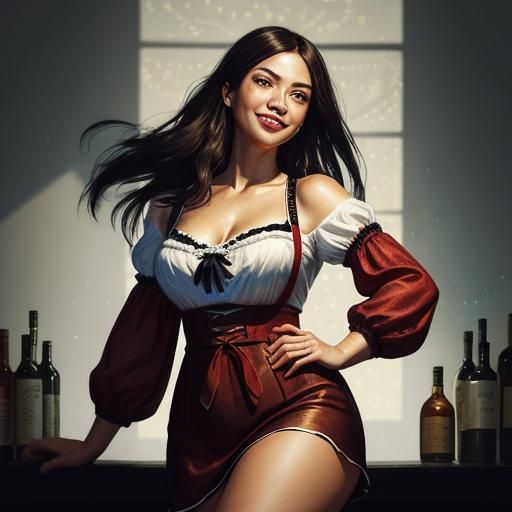 Oktoberfest Beauty in Dirndl-Style Mini Dress