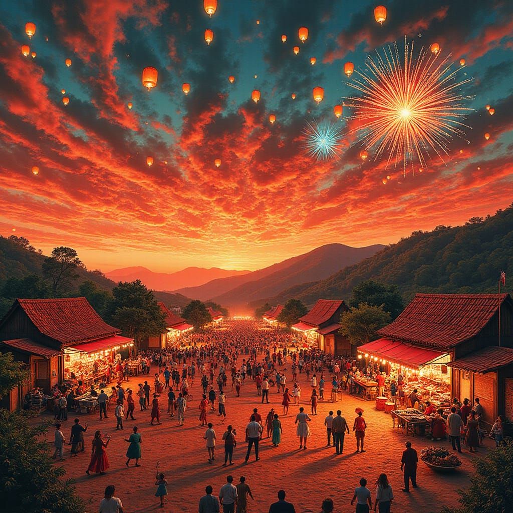 Vibrant Latino Celebration in Retro Soviet Style