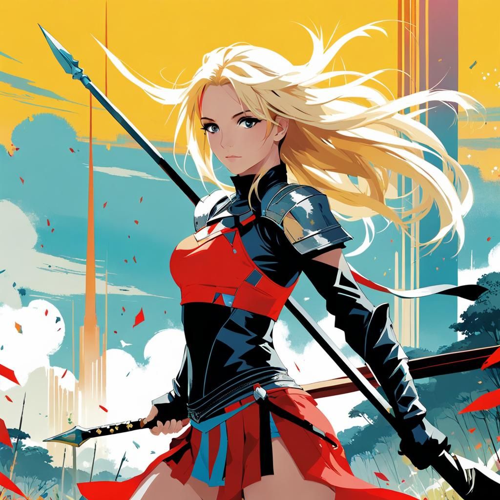 Anime Britney Spears with Battle Spear