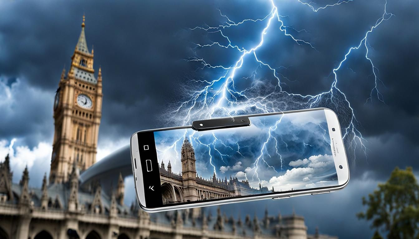 Smartphone Cascade: A Hyperrealistic Visual Masterpiece