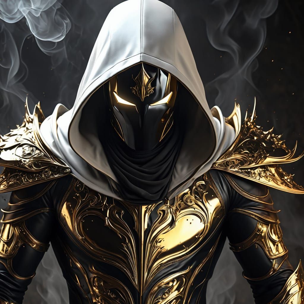 Shadow Knight in White and Gold Suit