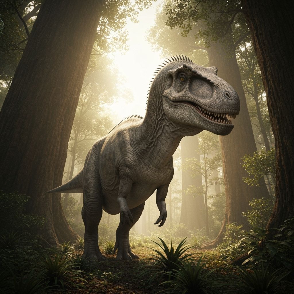Jurassic Herbivore in Golden Light: A Realistic Painting