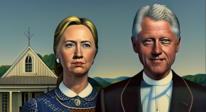 American Gothic Portrait in Dark Fantasy Style