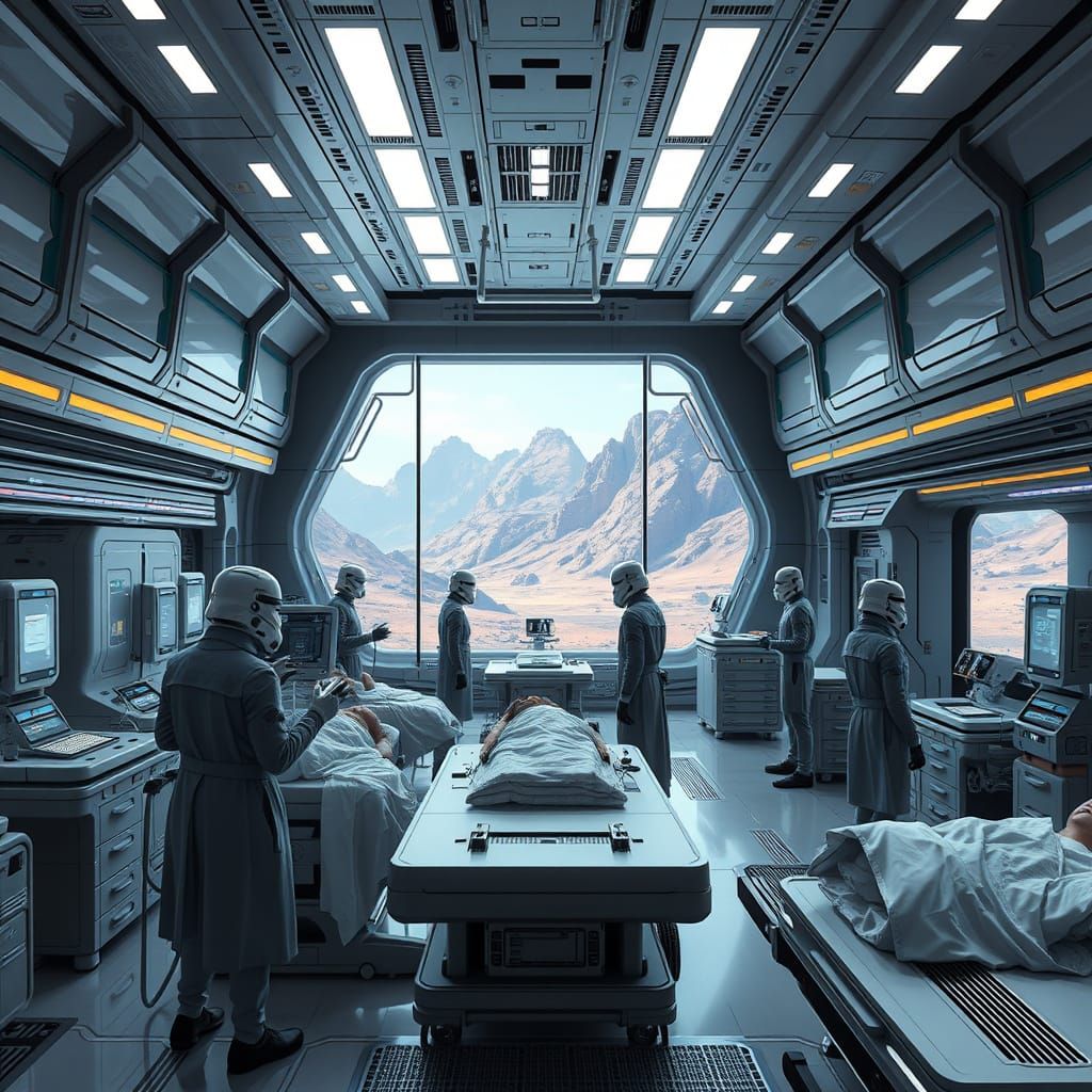 Sleek Futuristic Medical Facility on Kesh: Advanced Militant...