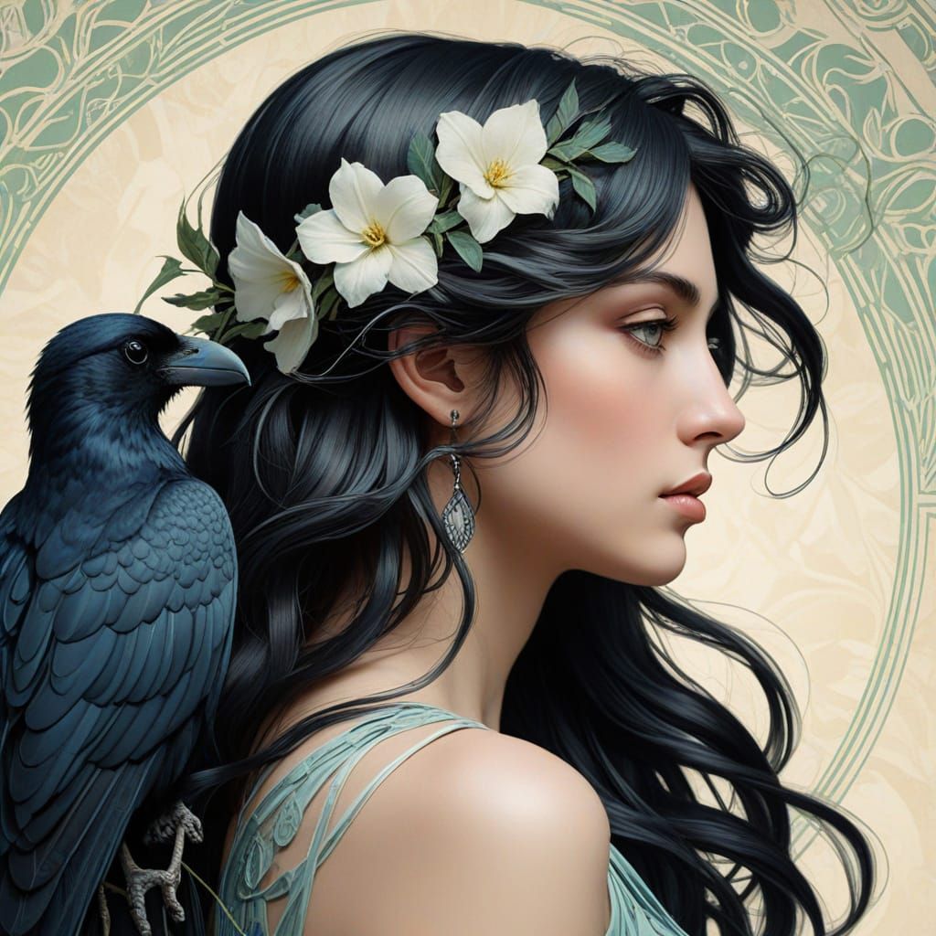 Art Nouveau Portrait of Aphrodite in Ethereal Glow