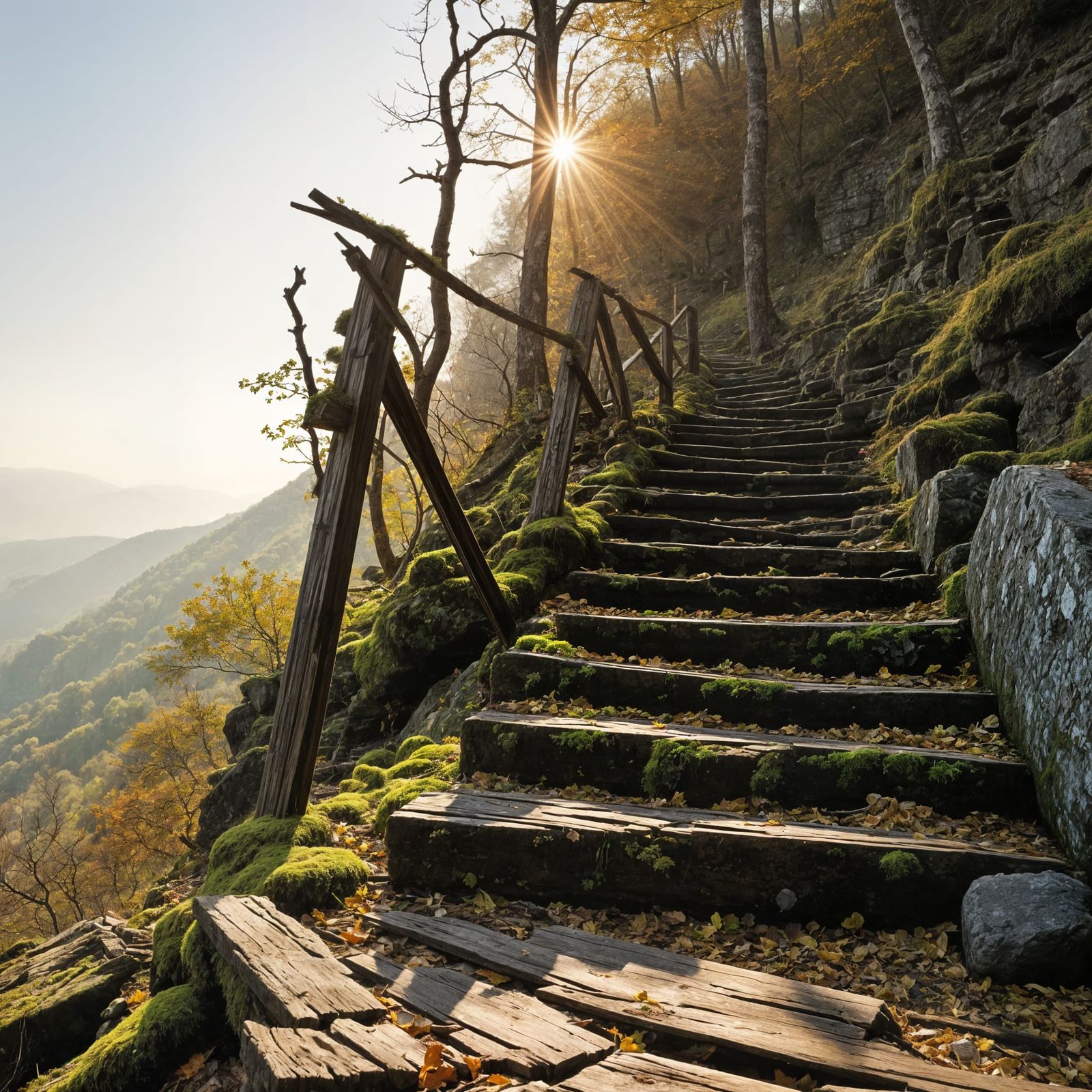 Golden Hour Mátra Mountain Stairway