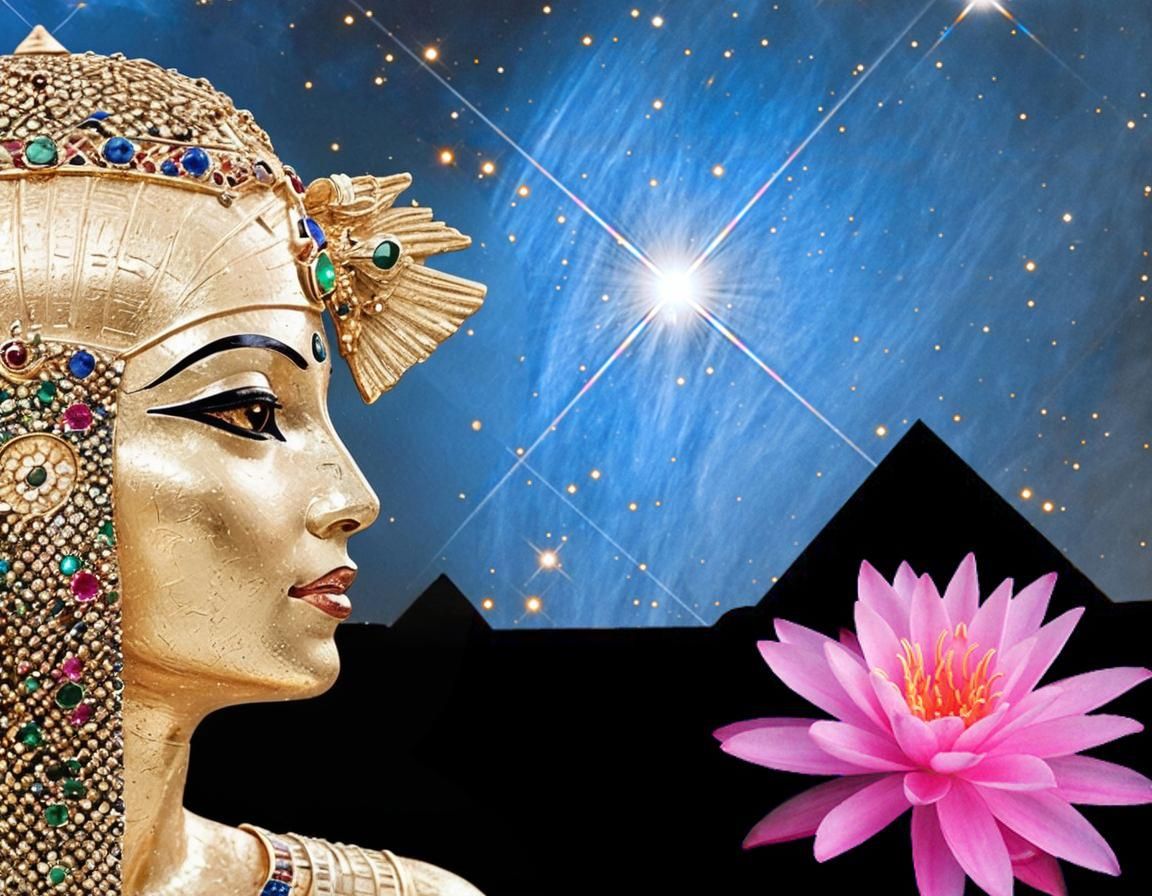 Golden Egyptian Goddess in Realistic 3D