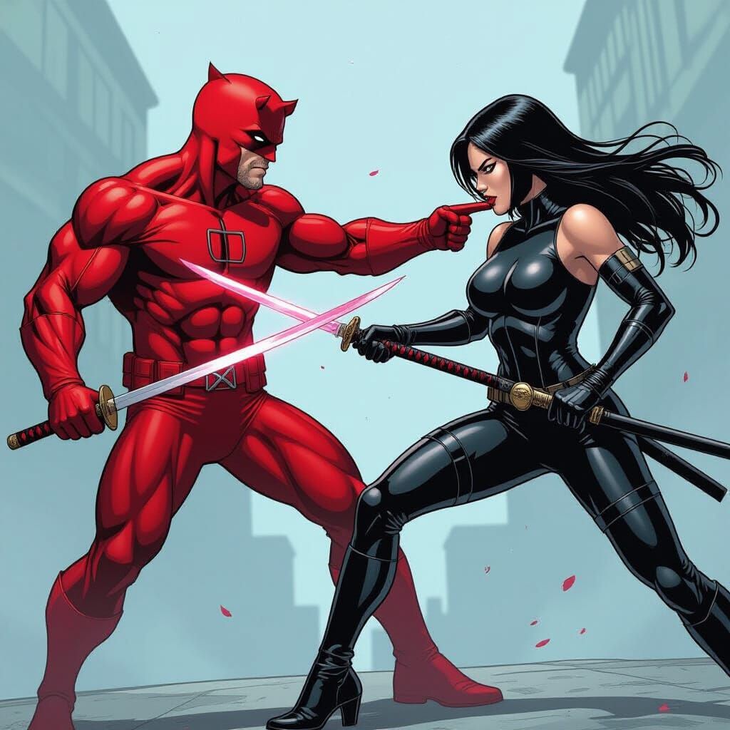 Daredevil vs Psylocke: Comic Book Duel