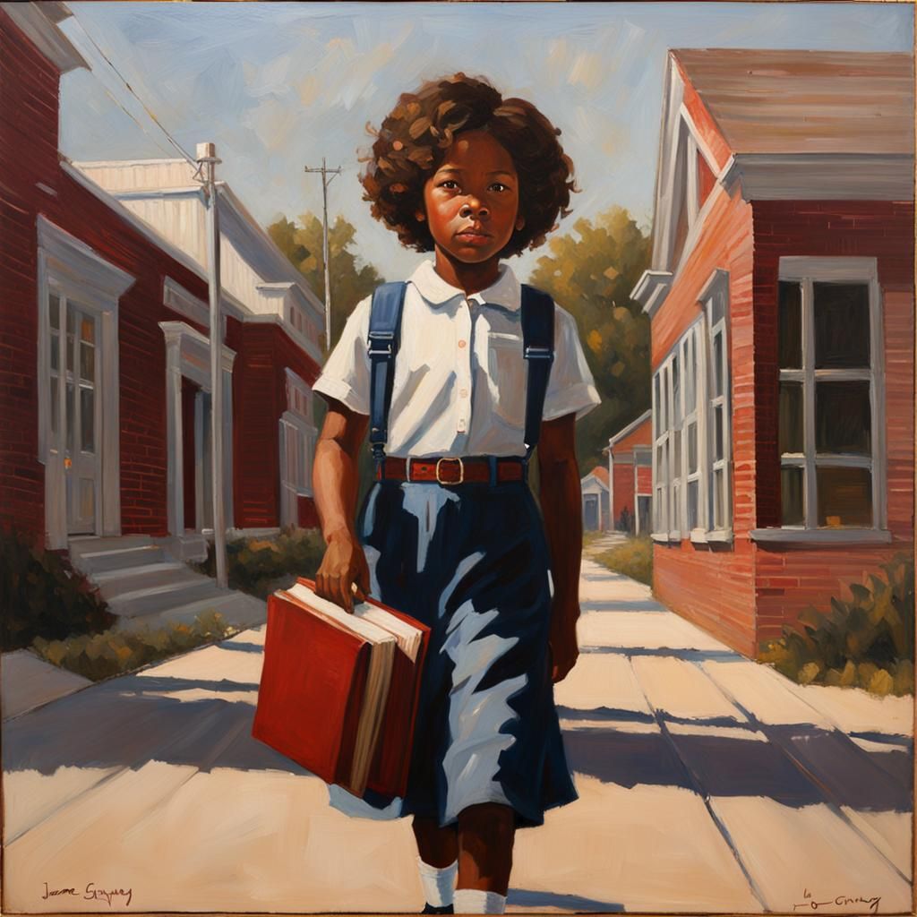 Ruby Bridges Depicted in Classic Oil Painting