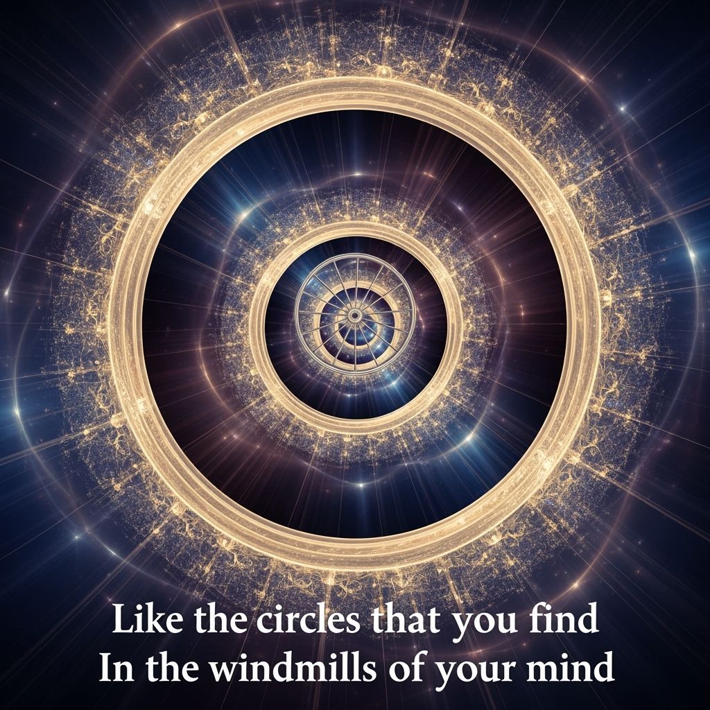 Abstract Spiral Circle with Spinning Wheel in Ethereal Light