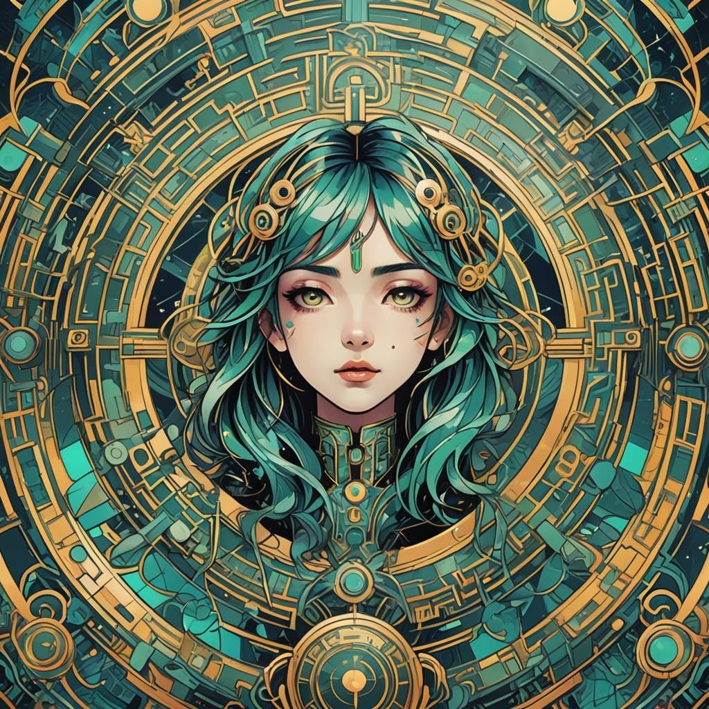 Money: Art Nouveau Meets Cyberpunk in Digital Illustration