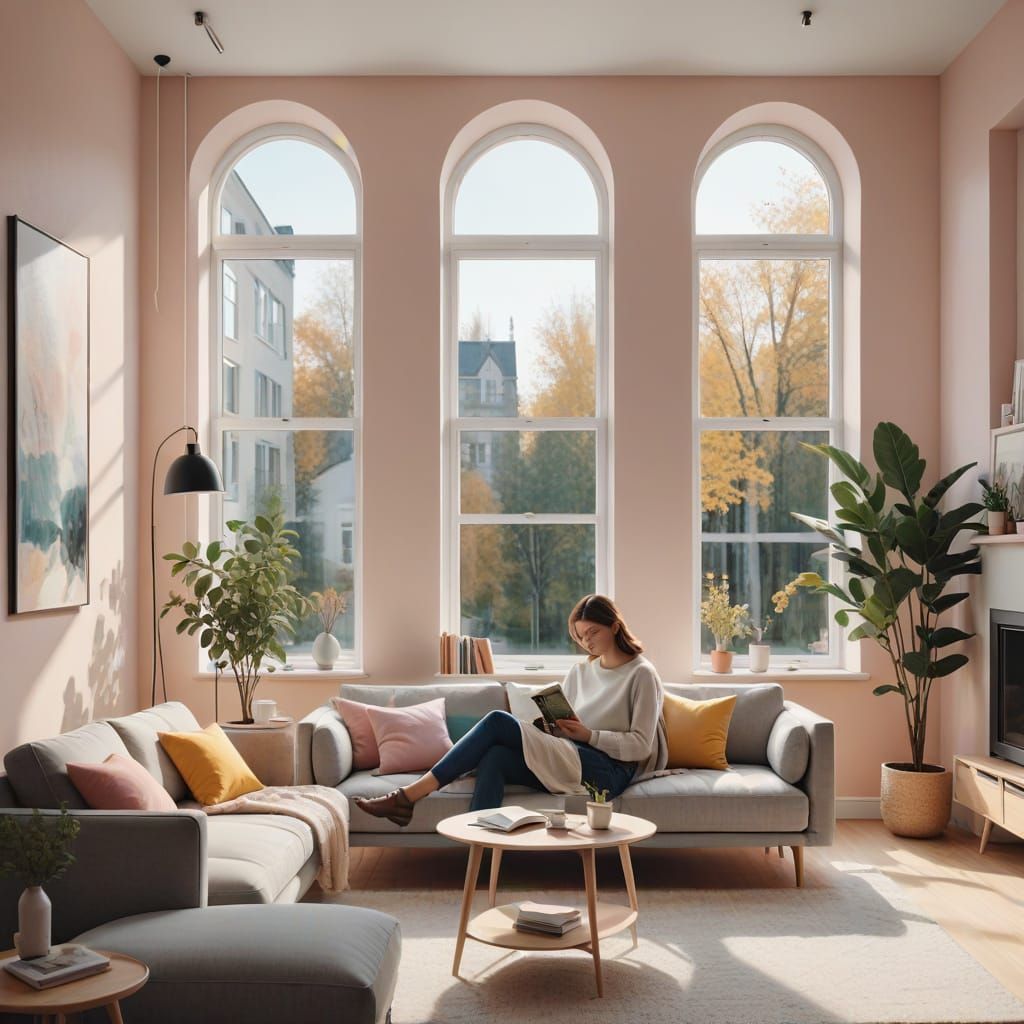 Sleek Modern Living Room in Scandinavian Style