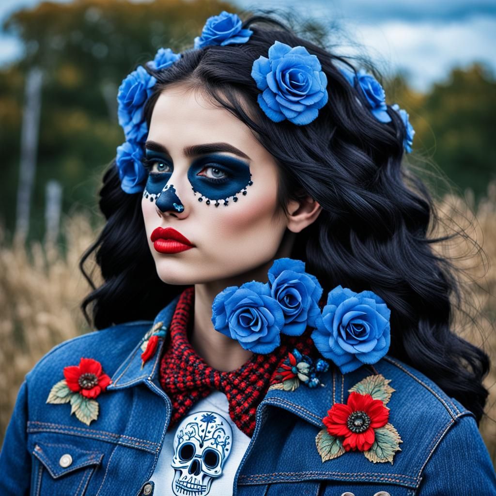 Dragon Guardian: Young Woman in a Vibrant Landscape