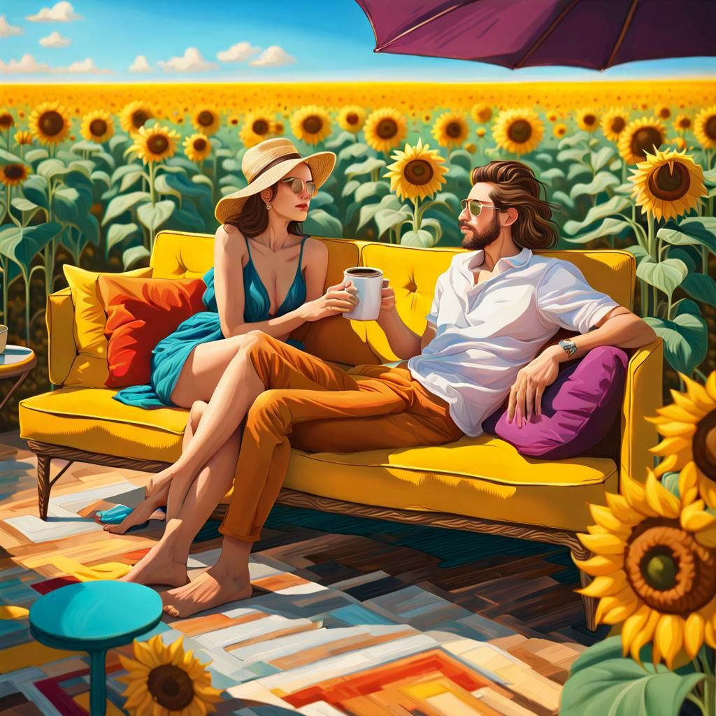 Sunflower field beautiful morning