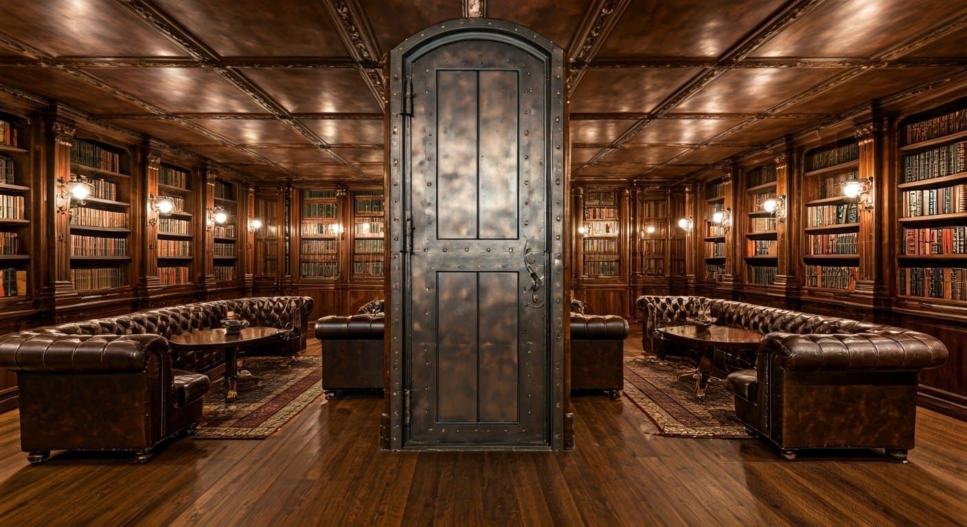 Steel Door on Library Ceiling