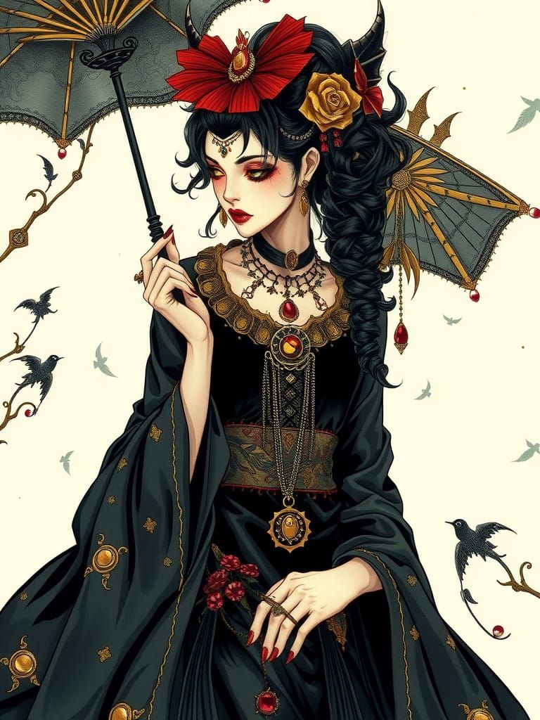 Vampire Fashionista in Dark Fantasy Style