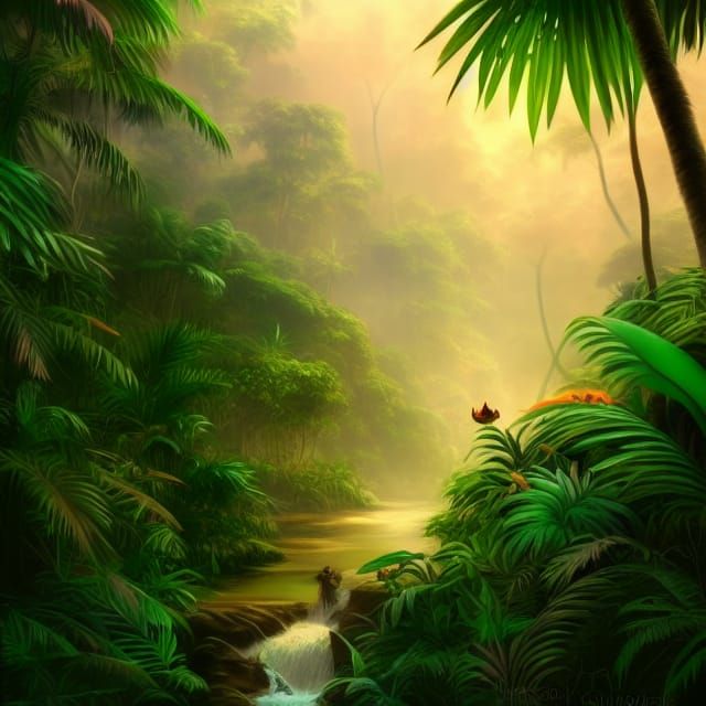 Colorful Madagascar Jungle: Digital Art Masterpiece