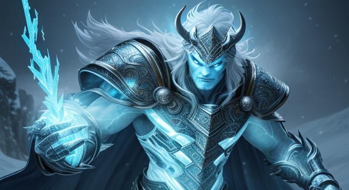 Snow Devil with Firing Eyes in Norse Mythology 3D Art