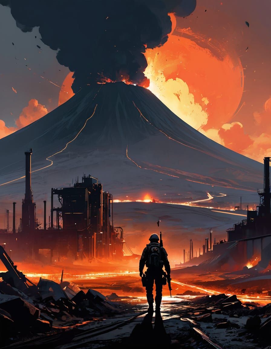 Post-Apocalyptic Soldier with Glowing Artifact