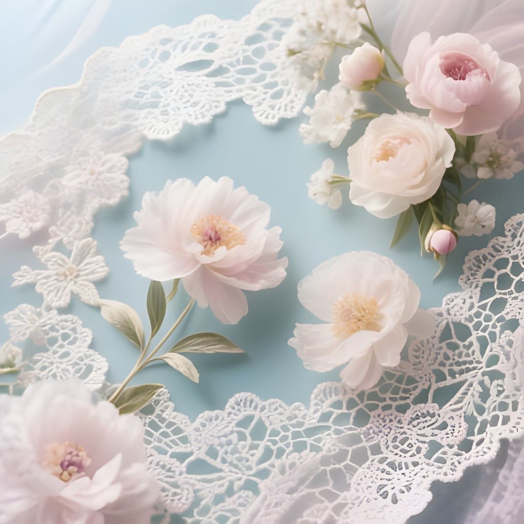 Ethereal Floral Collage with Delicate Lace Patterns