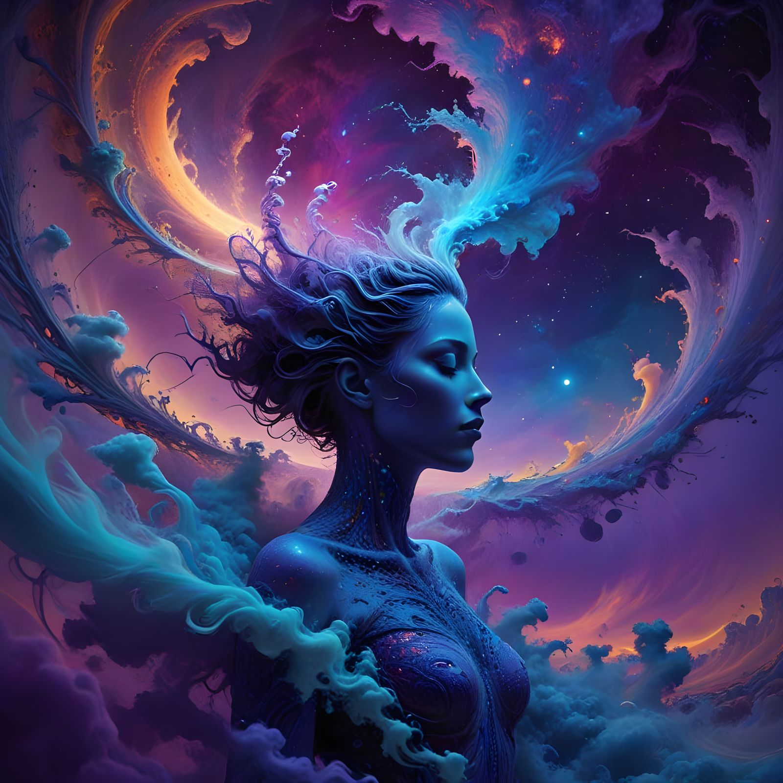 Ethereal Being Vibrates with Cosmic Energy