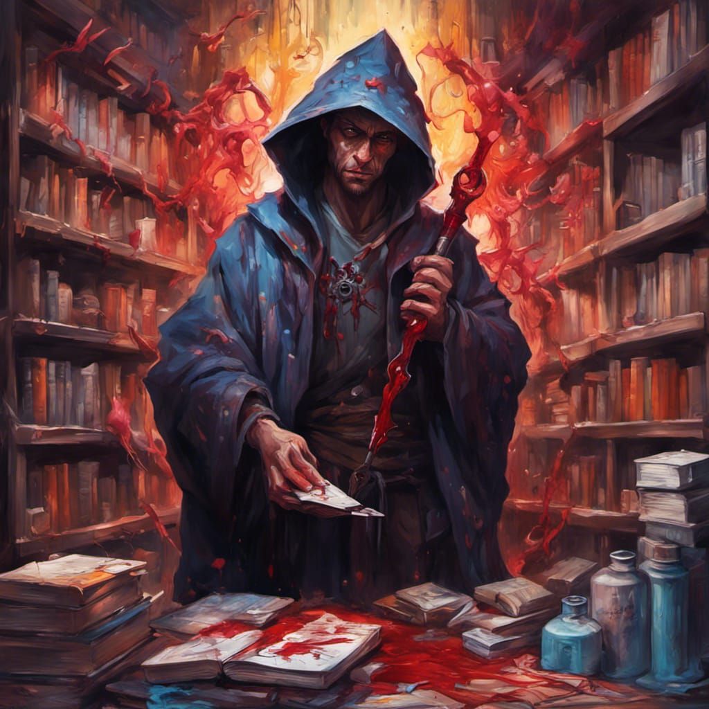 Chaotic Good Mage in Graffiti Art Style