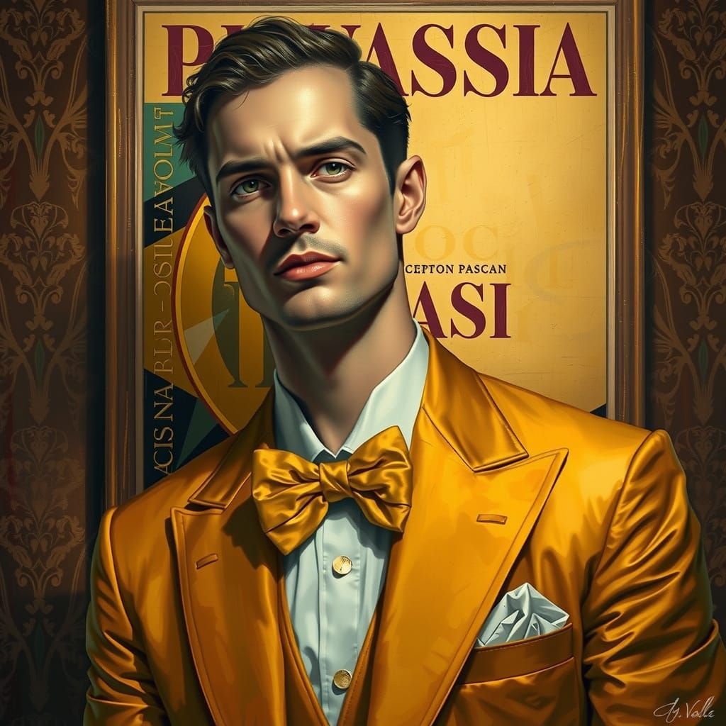 Elegant Gentleman in Art Deco Splendor