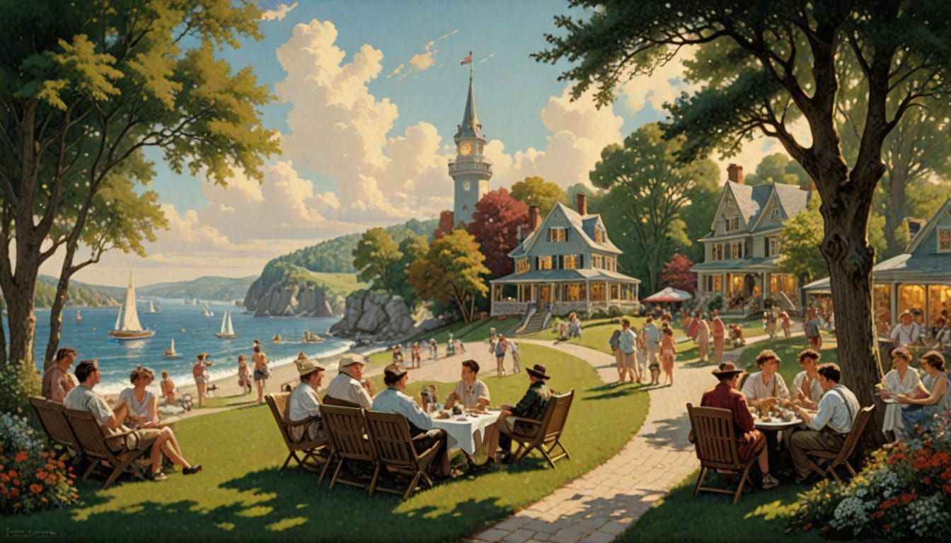 Summertime Republic in Classic Illustration Style