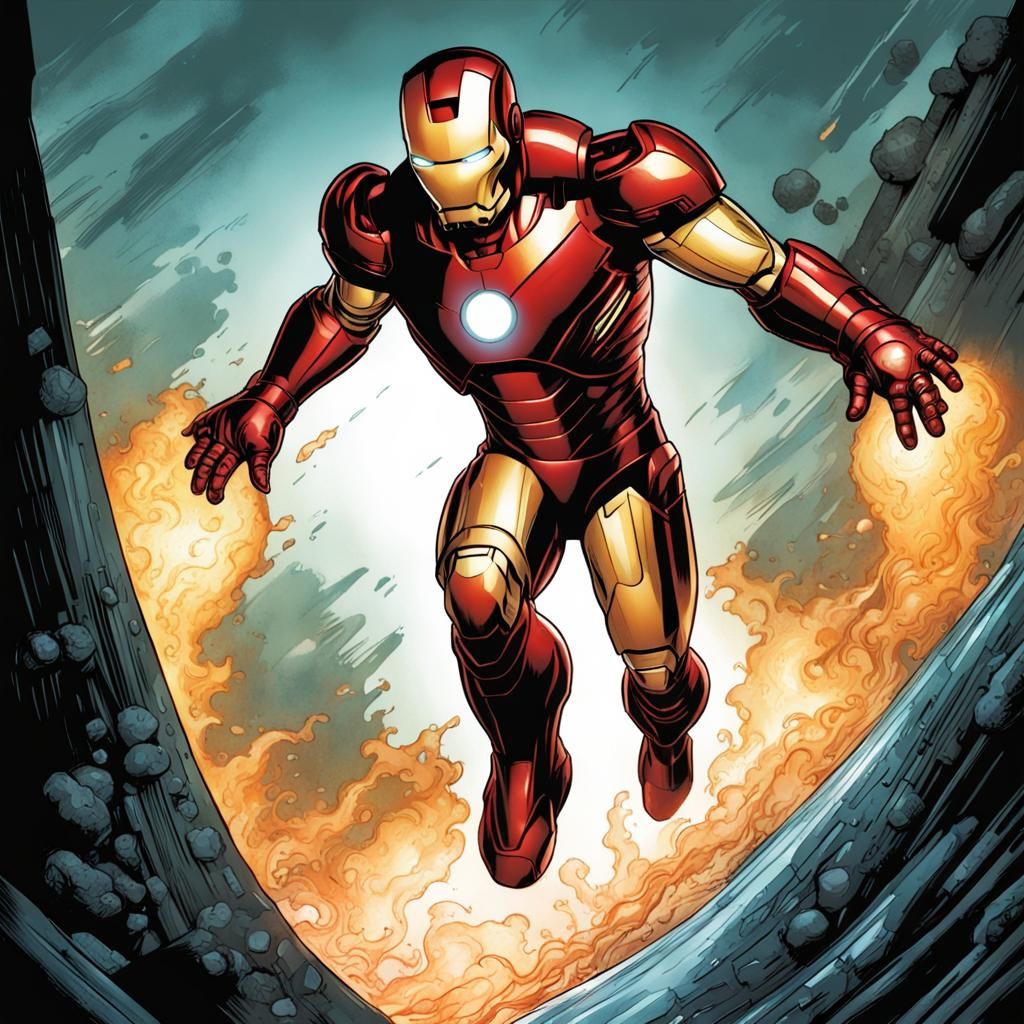 Iron Man Comic Book Art by Brooks and Mumford
