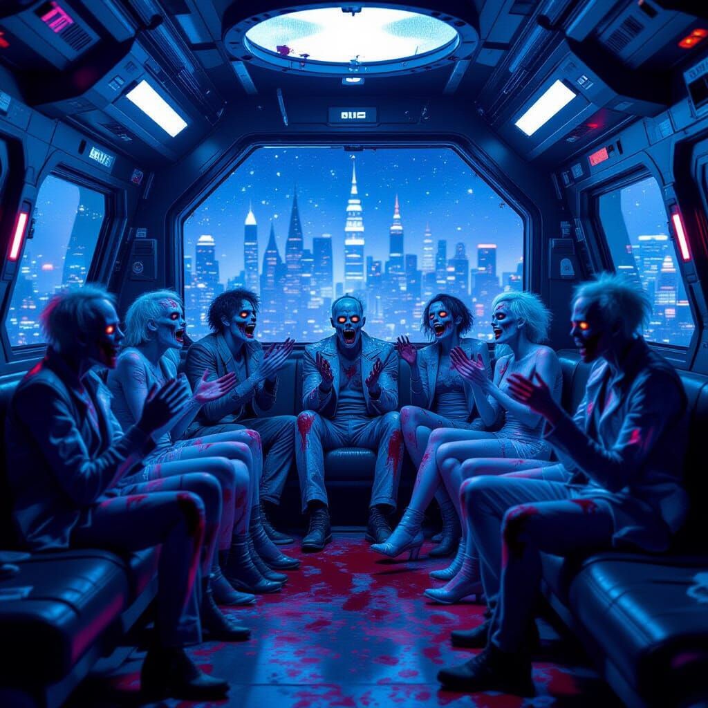 Zombie Party Aboard Futuristic Spaceship