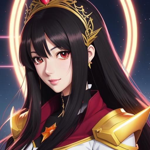 Flirty Anime Princess Portrait in Studio Trigger Style