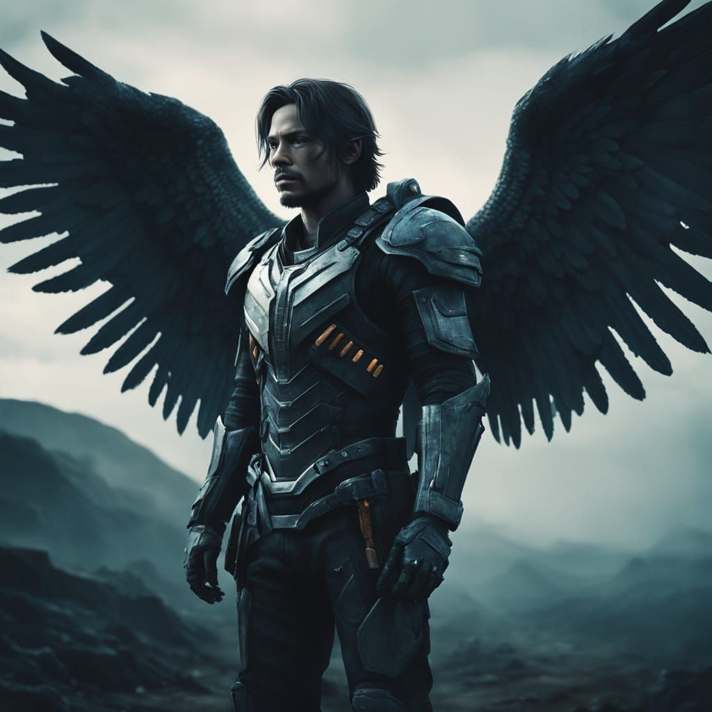 Ethereal Descent into Melancholy in Cinematic Film Still