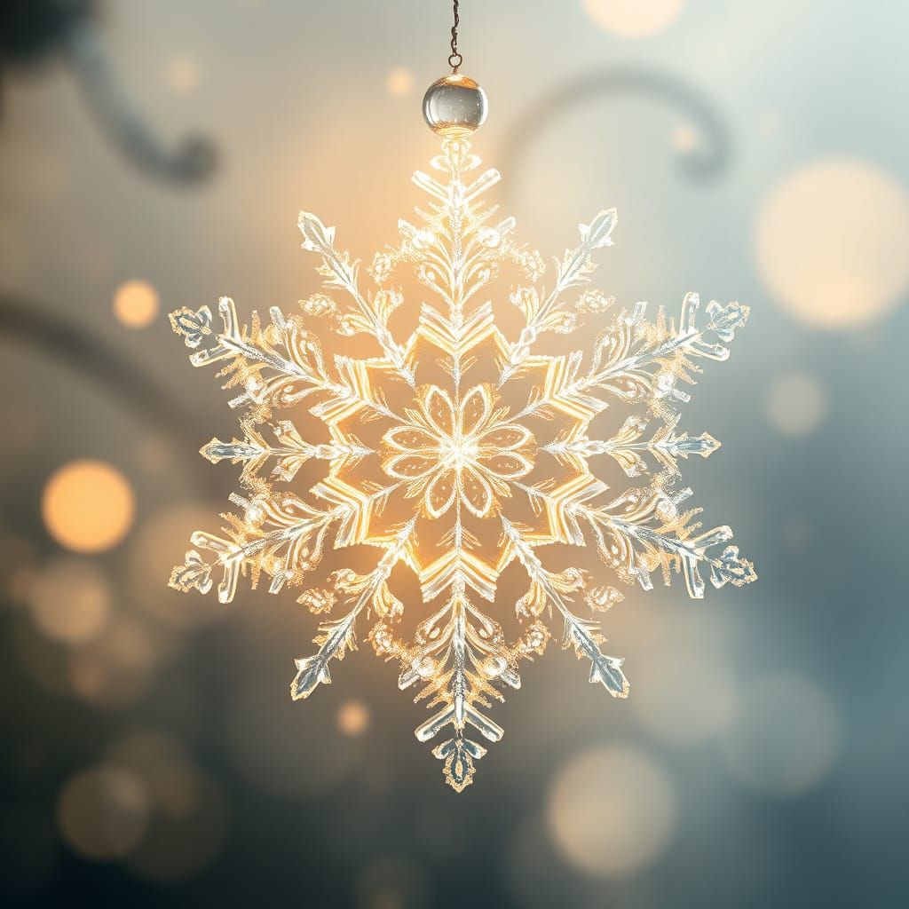 Ethereal Snowflake with Self-Similar, Swirling Patterns in a...