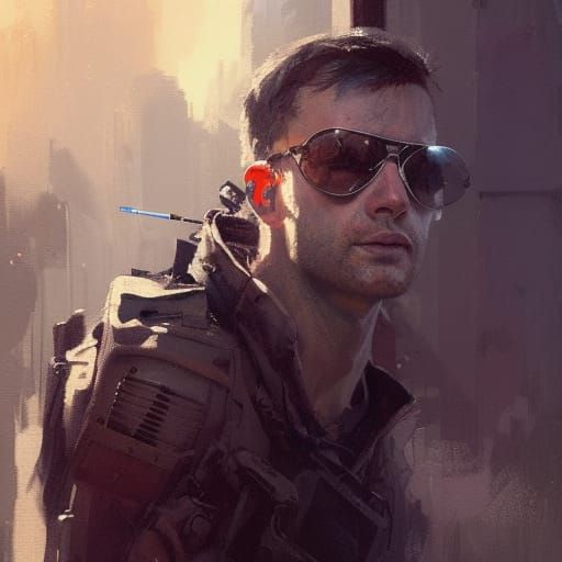 Detailed Painting of an Aviator in Artstation Style