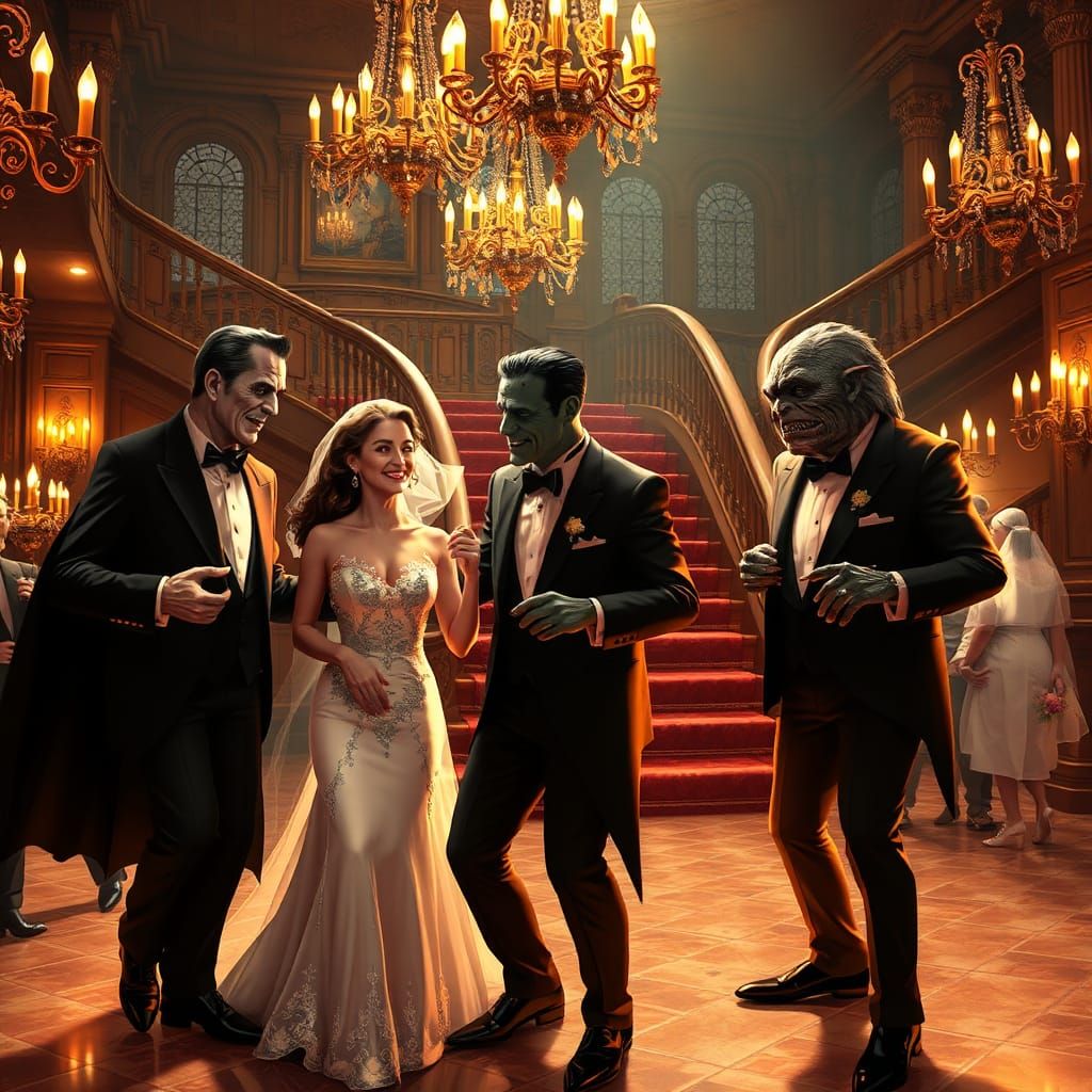 Elegant Universal Monsters Prom Night Celebration