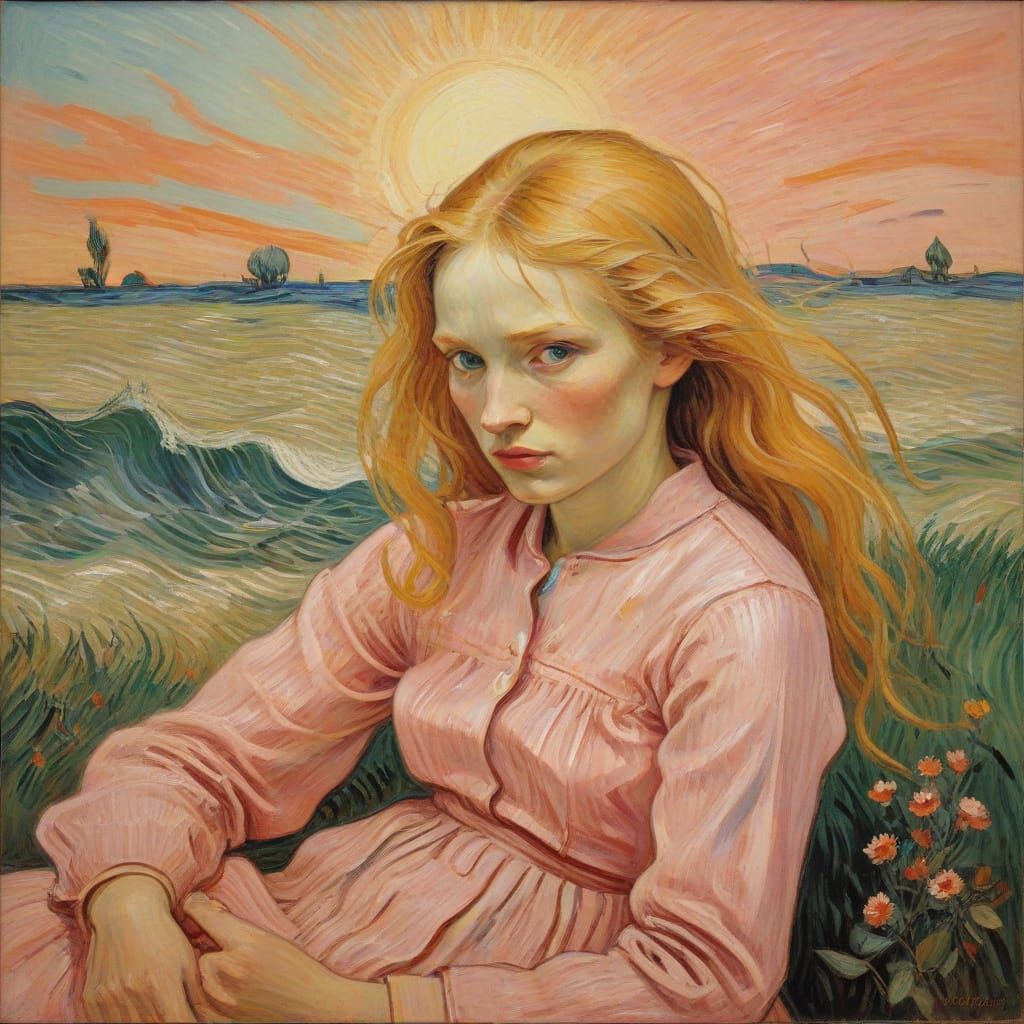 Surreal Oil Painting in Impasto Style: A Child in a Kangaroo...