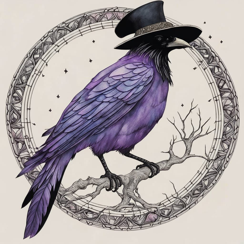 Whimsical Witch Preaching Spells to the Moon