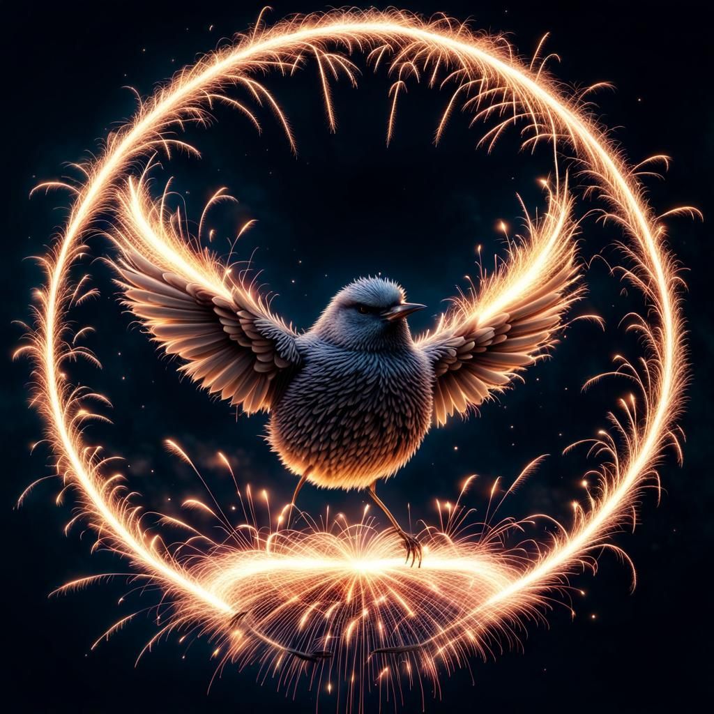 Sparkler Bird: A Digital Matte Painting