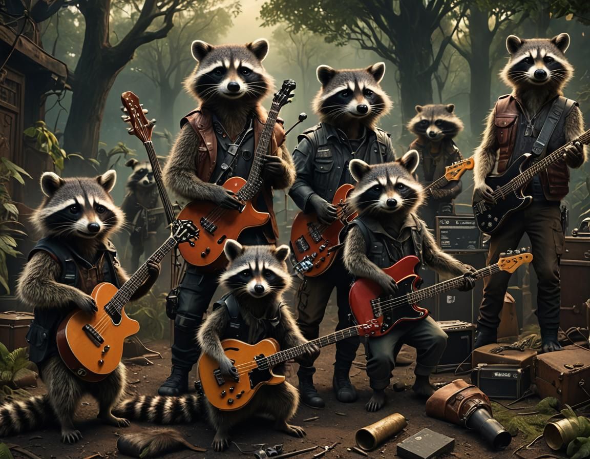 Raccoon Band Performing on Stage