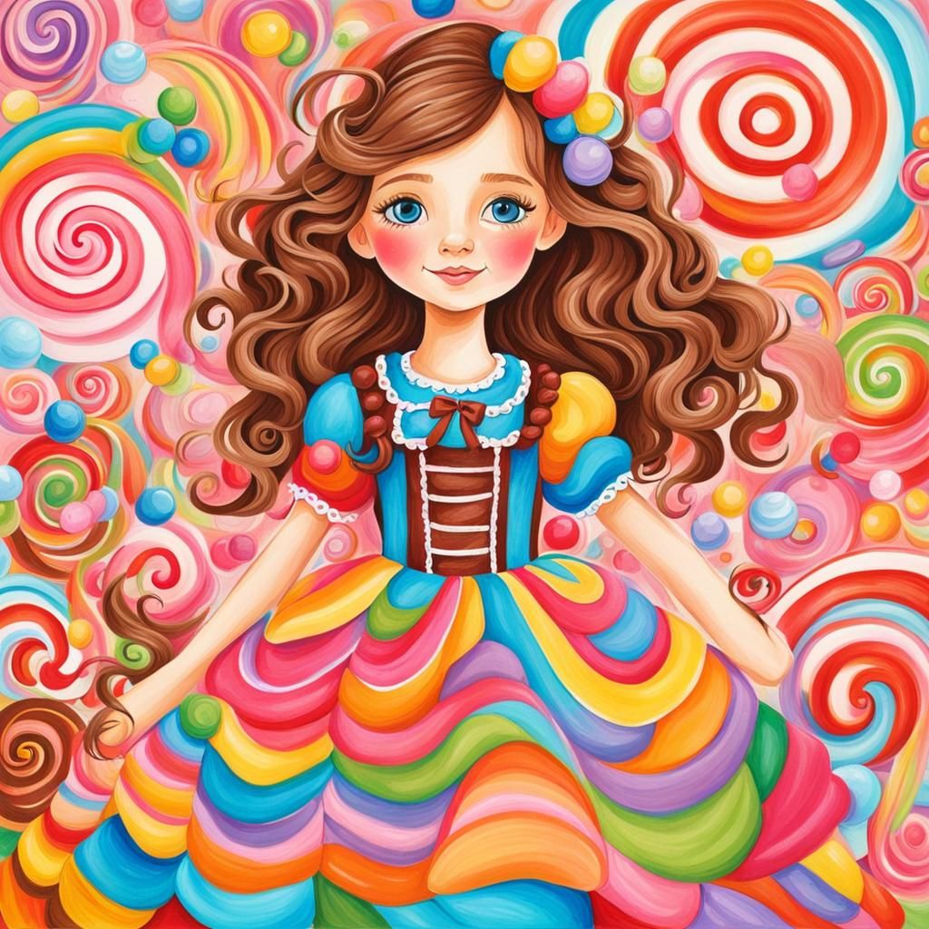 Girl's Birthday in Candyland: A Gouache Wonderland