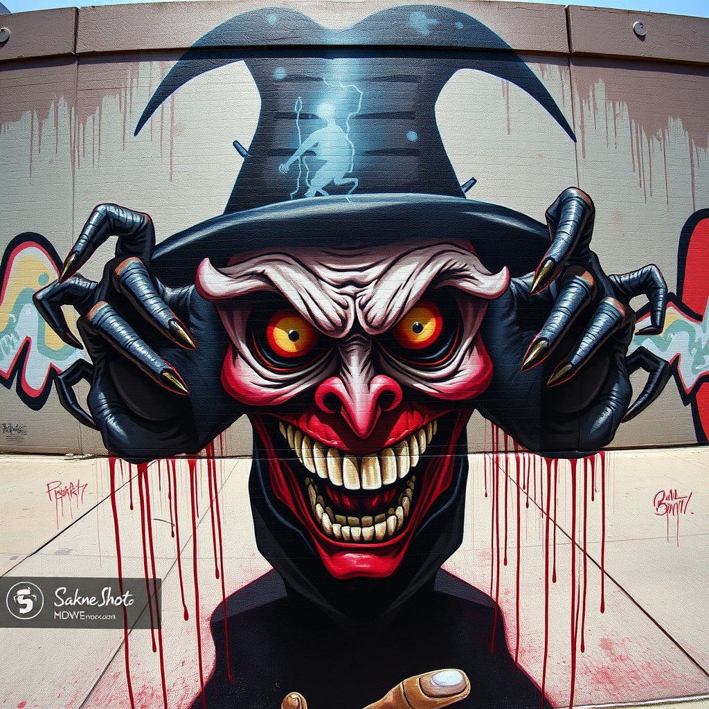 Danny Devito Creates Sinister Horror Street Art