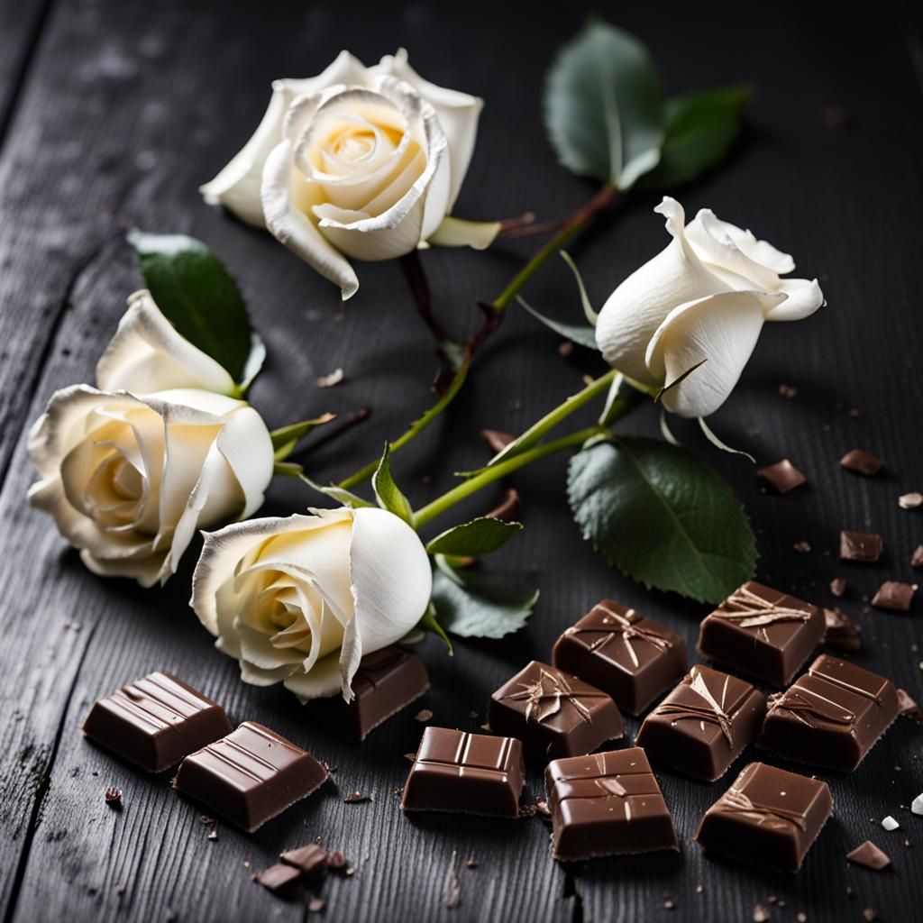 Chocolates and Roses Still Life in Natural Light