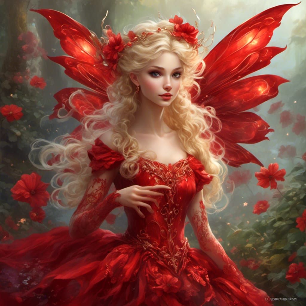 Blonde Fairy as Lady in Red: Epic Realism