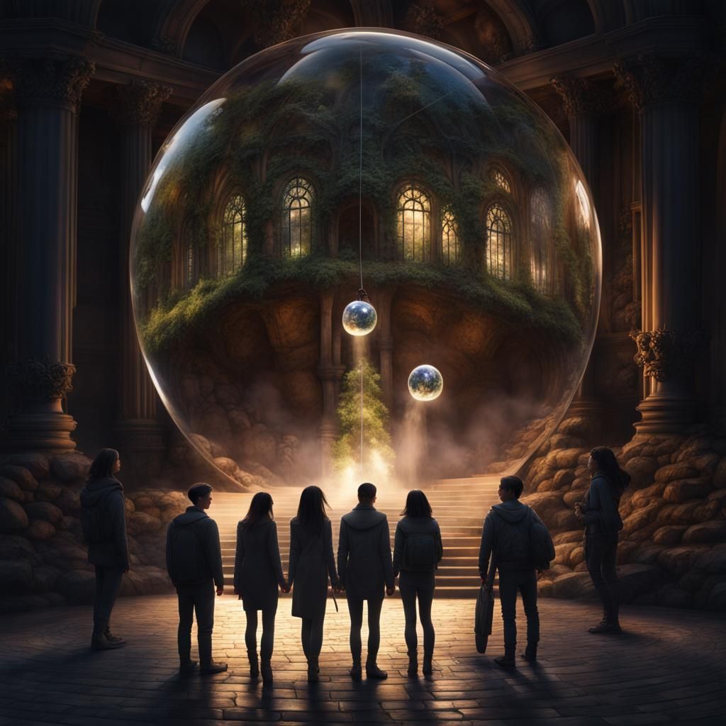 Glass Sphere Reveals Secret Garden Fantasy