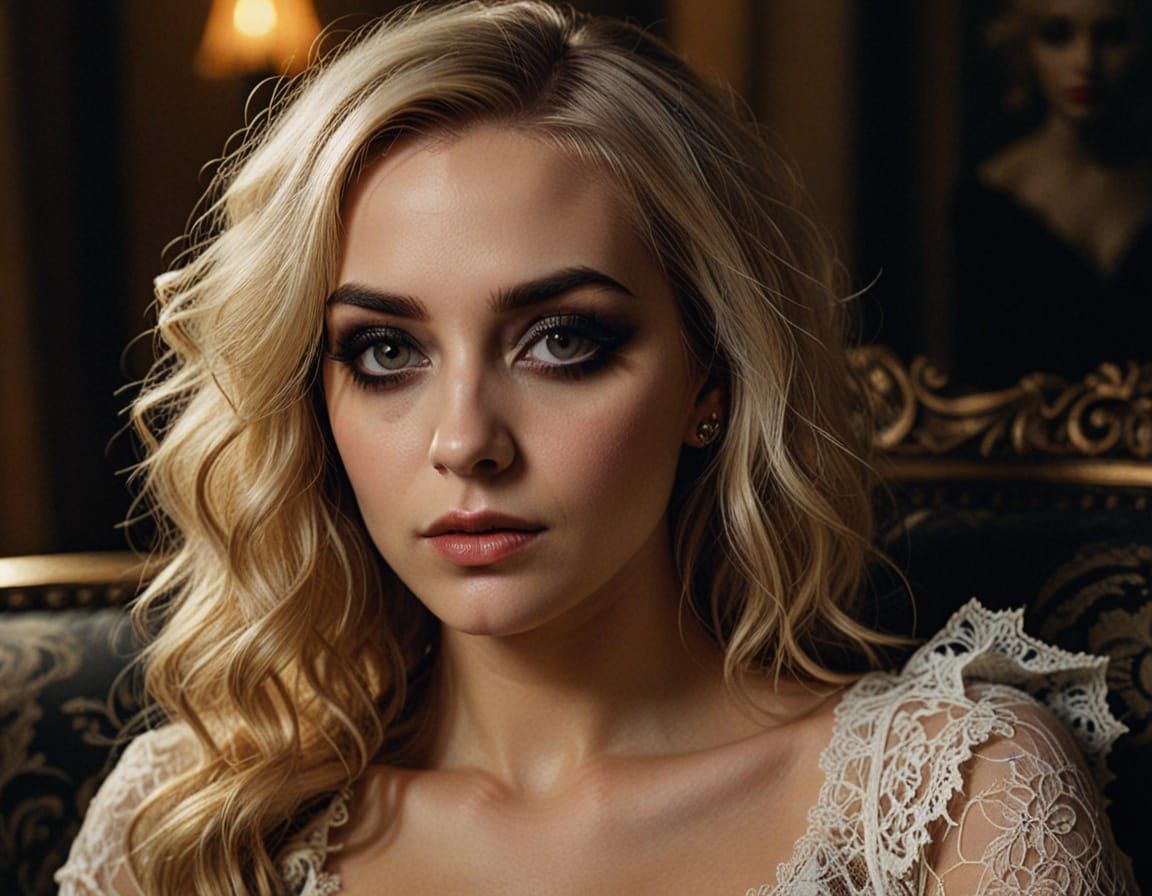 Gothic Romance: Blonde Woman in Soft Focus Portrait