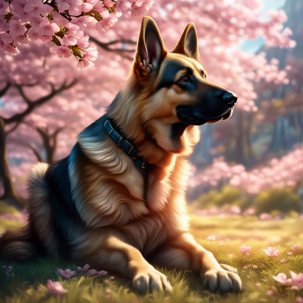 Translucent German Shepherd Dog Macrophotography in Morning ...